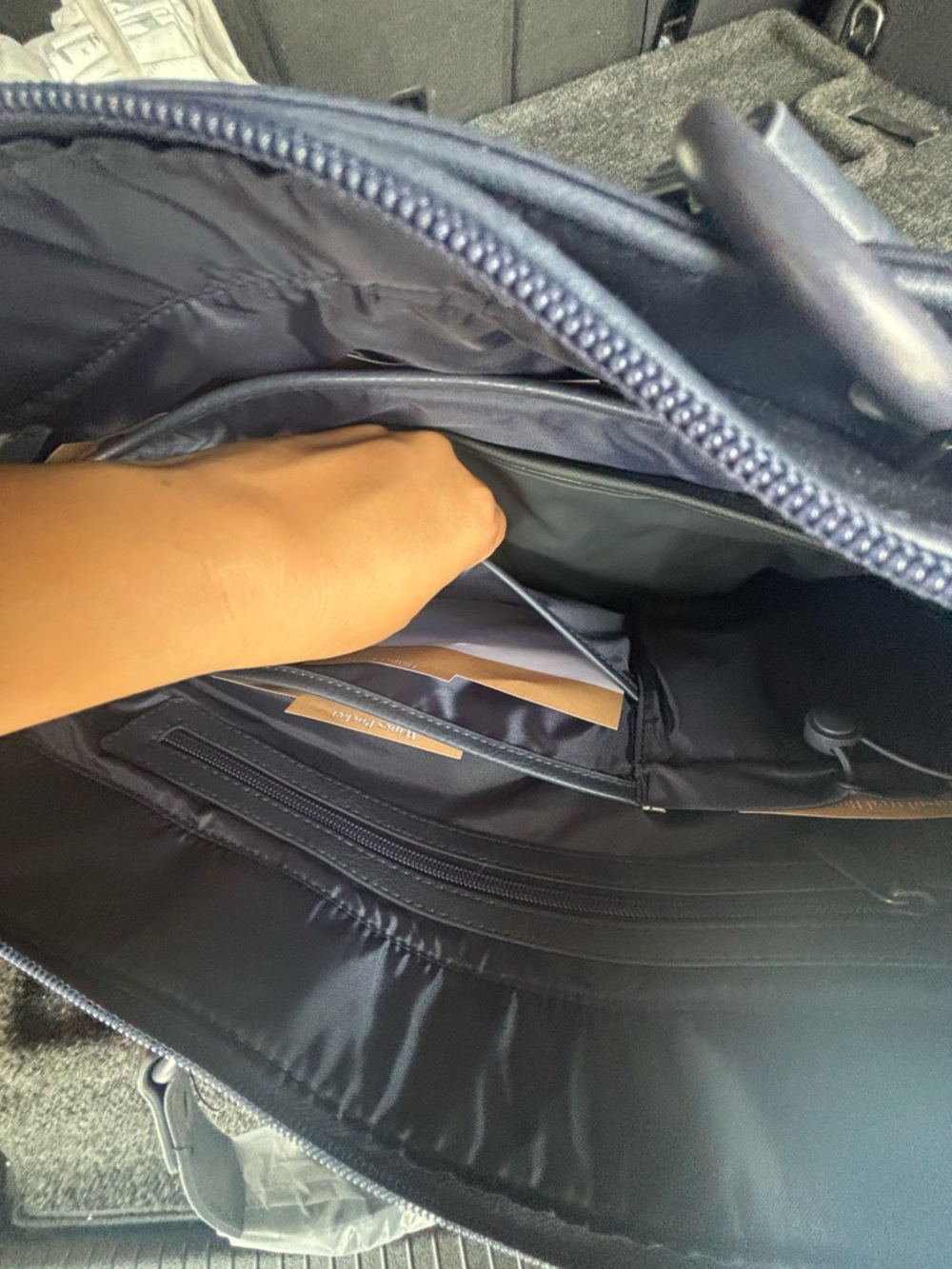 BEIS Navy Blue Diaper Bag with Chain Strap Detail - Picture 4 of 7